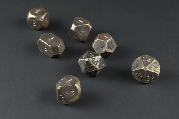 Dnd dice set in brass