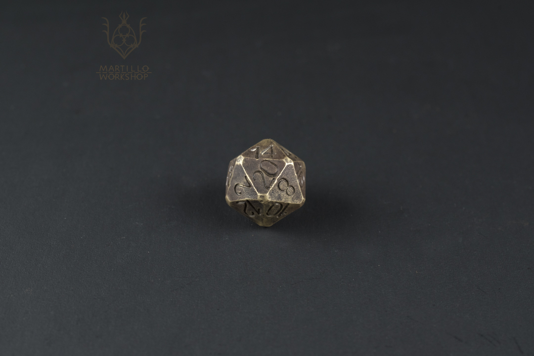 D20 in brass