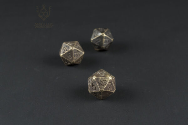 brass D20 for dnd